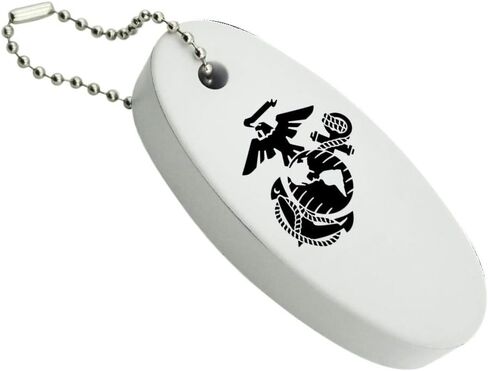 GRAPHICS & MORE Marine Corps USMC Black on White Eagle Globe Anchor Officially Licensed Floating Keychain Oval Foam Fishing Boat Buoy Key Float in Kuwait