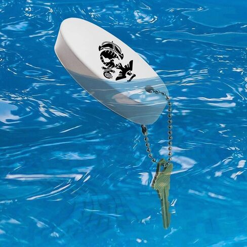 GRAPHICS & MORE Marine Corps USMC Black on White Eagle Globe Anchor Officially Licensed Floating Keychain Oval Foam Fishing Boat Buoy Key Float in Kuwait