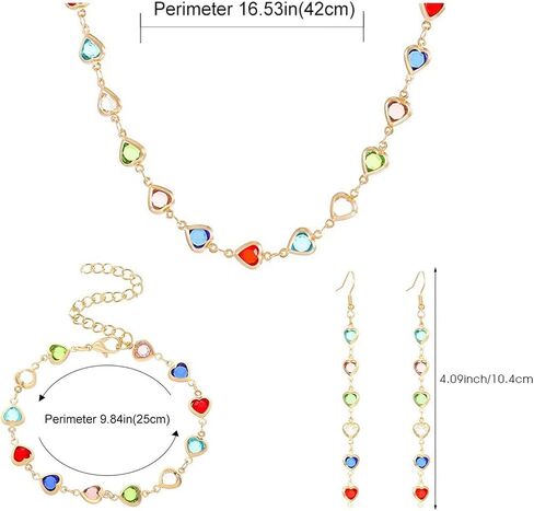 3 Pcs Multicolor Cubic Zirconia Jewelry Set, Bracelet Necklace Earrings, Silver Alloy, Polished, Hypoallergenic, Halloween Theme in Saudi Arabia