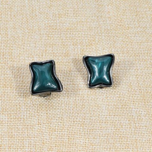Women's Stunning Statement Collar Necklace Clip On Earrings Set Crystal Enamel Geometric Irregular Square Costume Jewelry in Saudi Arabia
