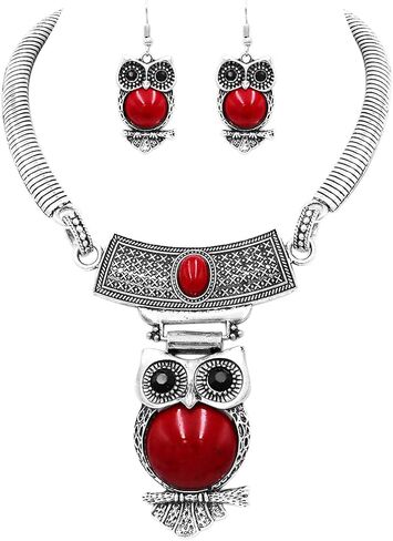 Rosemarie & Jubalee Women's Cowgirl Chic Western Style Large Statement Concho Medallion With Natural Turquoise Howlite Collar Necklace Earrings Set, 10"+3" Extender in Kuwait