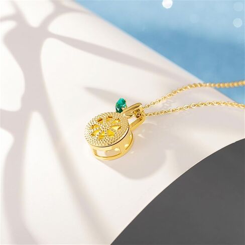 Lemon Necklaces Earrings Set for Women Lovely Lemon Fruit Crystal Stud Earrings Sparkly Green Leaf Lemons Pendent Necklace Fashion Jewelry in Kuwait