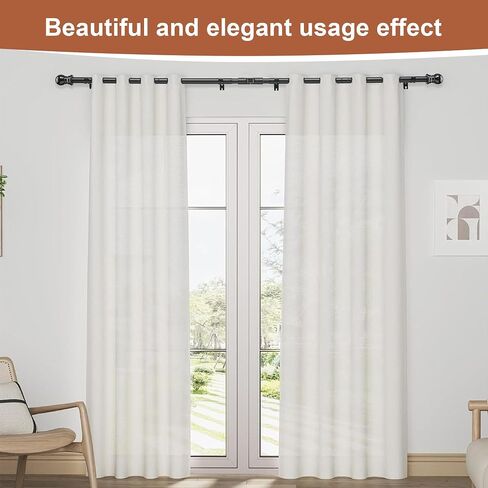 Extension Rods 2 Pack, 15 Inch Curtain Center rod for 1 Inch Balck Corner Bay Window Curtain Rod in Saudi Arabia