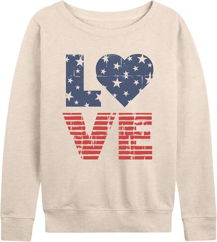 Instant Message - Love USA - Women's French Terry Long Sleeve Pullover in Kuwait