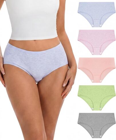 5 Pack Merino Wool Underwear Women, Breathable Wool Panties Mid-Rise Moisture Wicking Wooly Briefs Hiking Travel in Saudi Arabia