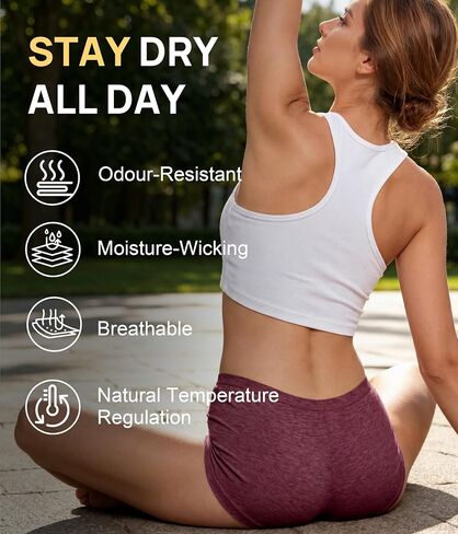 5 Pack Merino Wool Underwear Women, Breathable Wool Panties Mid-Rise Moisture Wicking Wooly Briefs Hiking Travel in Saudi Arabia