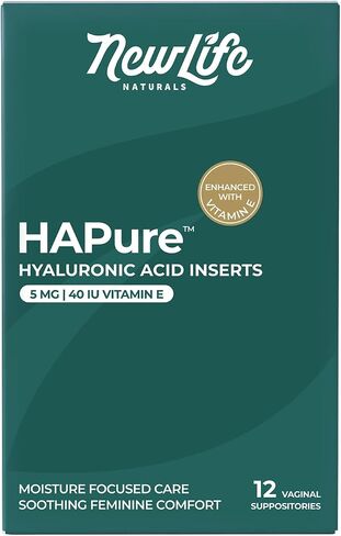 NewLife Naturals HAPure Hyaluronic Acid Suppositories for Women with Vitamin E – Vaginal Moisturizer & Dryness Support –Hormone-Free Formula – 12 Vaginal Suppositories, 30 Day Supply USA in Saudi Arabia