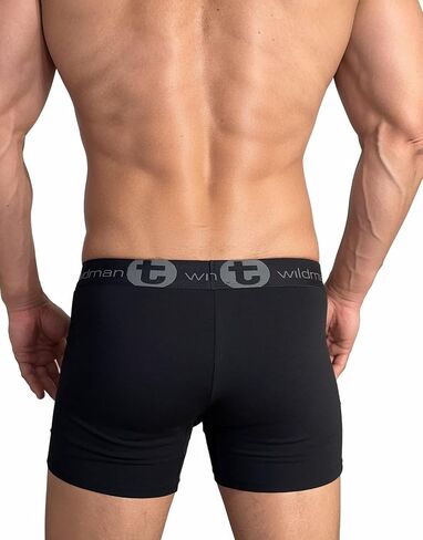 Wildmant Cotton Monster Cock 5" Inseam Boxer Brief Black in Saudi Arabia