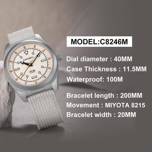 CADISEN Men’s Automatic Mechanical TI-7 Autodyne Watch Casual Watches for Men Waterproof Sapphire in Saudi Arabia