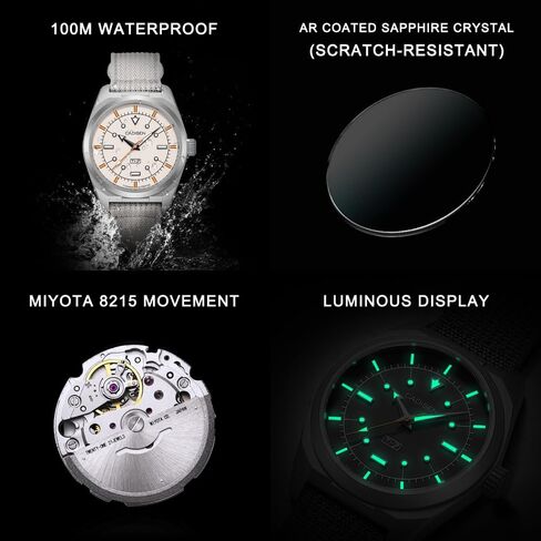 CADISEN Men’s Automatic Mechanical TI-7 Autodyne Watch Casual Watches for Men Waterproof Sapphire in Saudi Arabia