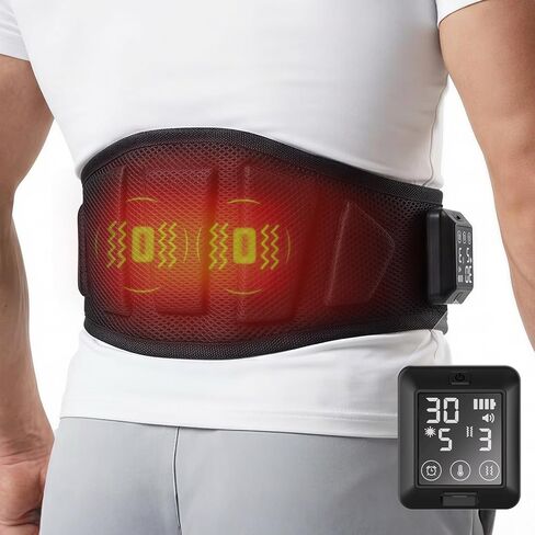 Cordless Heating Pad with Massager for Back, 5000mAh Back Massager with Heat, Lower Back Massager with 6 Heat 6 Vibration Massage, Gifts for Women Men Seniors(Black) in Saudi Arabia