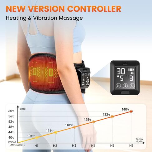 Cordless Heating Pad with Massager for Back, 5000mAh Back Massager with Heat, Lower Back Massager with 6 Heat 6 Vibration Massage, Gifts for Women Men Seniors(Black) in Saudi Arabia
