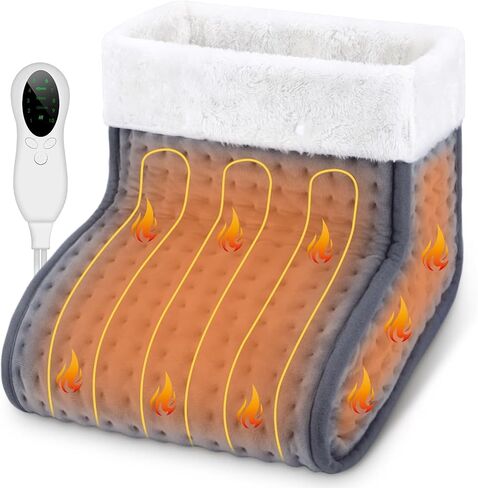 CYFIE Foot Warmer Under Desk - Electric Heating Pad for Women Men, Feet Warmers with 10 Heat & 3 Timer Settings, Auto Shut-Off, Washable Winter Gifts for Home Office(Light Gray) in Saudi Arabia