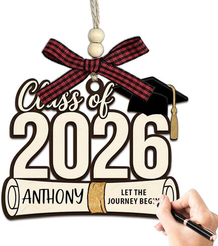 Class of 2026 Graduation Ornament - Wooden Hanging Sign Graduate Decorations - Graduation Gifts for Him Her High School, College Seniors - 2026 Grad Party Decorations & Favor - A08 in Saudi Arabia