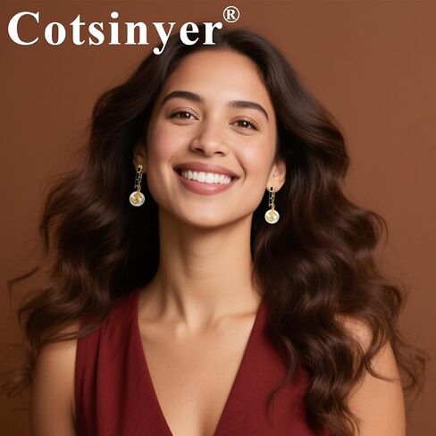 C-Shape Woven Hoop Stud Earrings for Women - Dangling Pearl & Number 5 Accent, Black & Gold Braided Texture | Chic Statement Large Earrings with Velvet Storage Bag in Saudi Arabia