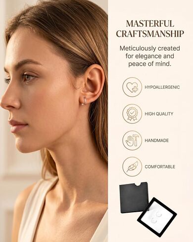 Silver Threader Hoop Earrings for Women Trendy, Silver Hypoallergenic Huggie Ardant Backless Half Hoop Earrings for Women Tiny Twist Earring Stack Lightweight Wedding Jewelry Prom Gifts in Saudi Arabia