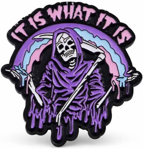Funny Skull Pin - Skeleton Shrug Enamel Pins Brooch with "It Is What It Is" for Backpacks, Jackets, Hats. Sarcastic Brooch Gifts for Friends, Girls and Adults. in Saudi Arabia