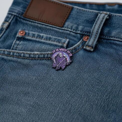 Funny Skull Pin - Skeleton Shrug Enamel Pins Brooch with "It Is What It Is" for Backpacks, Jackets, Hats. Sarcastic Brooch Gifts for Friends, Girls and Adults. in Saudi Arabia