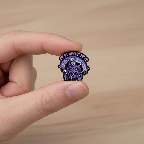 Funny Skull Pin - Skeleton Shrug Enamel Pins Brooch with "It Is What It Is" for Backpacks, Jackets, Hats. Sarcastic Brooch Gifts for Friends, Girls and Adults. in Saudi Arabia