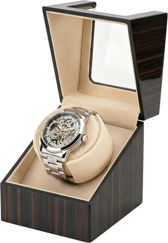 Single Watch Winder for Automatic Watches, Watch Rotator for Rolex Smart Rotation Modes Box, Watches Winder Case USB-C or Battery Powered Present for Men Quiet Mabuchi Motor(≤5db) in Saudi Arabia