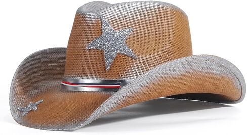 Cowboy Hat Western Mens Classic Straw Cowgirl Women Summer Rancher Hats in Saudi Arabia
