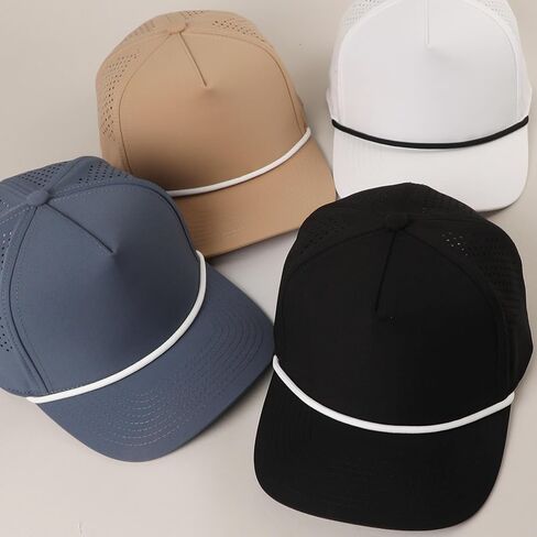 MIRMARU Men’s Premium Outdoor Embroidered 5 Panel Rope Trucker Hat Cotton Snapback Cap with Various Designs. in Kuwait