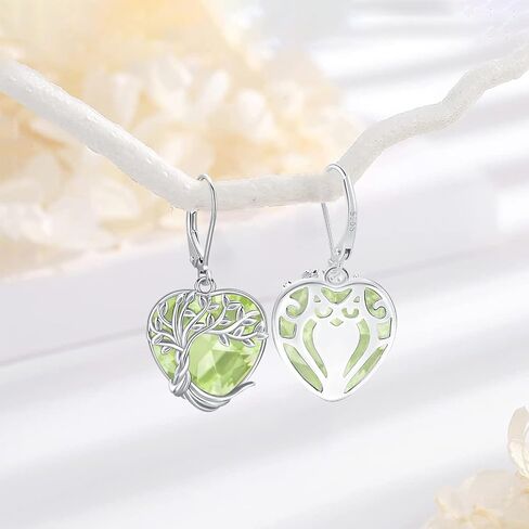 Tree of Life Earrings for Women 925 Sterling Silver Moonstone/Turquoise/Crystal Dangle Drop Leverback Earring Boho Jewelry Gifts for Wedding Birthday Christmas in Kuwait