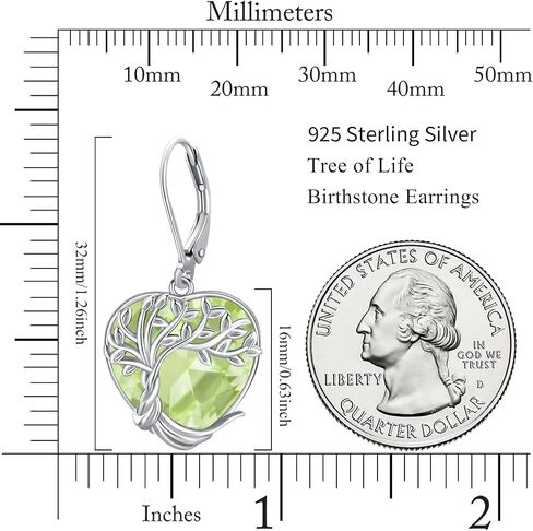 Tree of Life Earrings for Women 925 Sterling Silver Moonstone/Turquoise/Crystal Dangle Drop Leverback Earring Boho Jewelry Gifts for Wedding Birthday Christmas in Kuwait