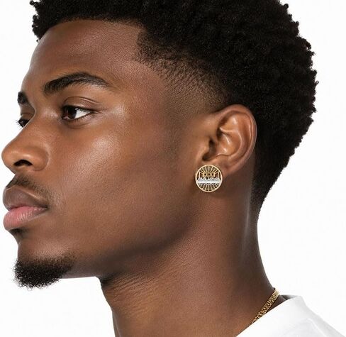 18k Gold Plated Brass Last Supper Two-Toned Earring in Saudi Arabia