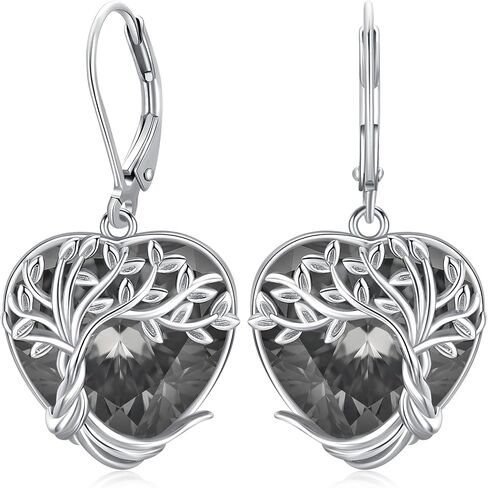 Tree of Life Earrings for Women 925 Sterling Silver Moonstone/Turquoise/Crystal Dangle Drop Leverback Earring Boho Jewelry Gifts for Wedding Birthday Christmas in Kuwait