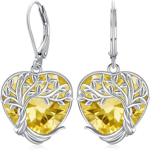 Tree of Life Earrings for Women 925 Sterling Silver Moonstone/Turquoise/Crystal Dangle Drop Leverback Earring Boho Jewelry Gifts for Wedding Birthday Christmas in Kuwait