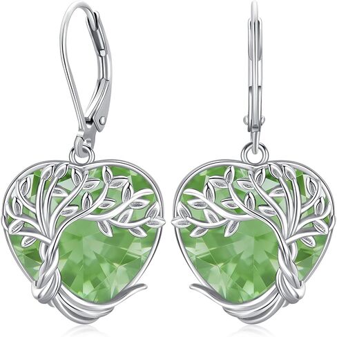 Tree of Life Earrings for Women 925 Sterling Silver Moonstone/Turquoise/Crystal Dangle Drop Leverback Earring Boho Jewelry Gifts for Wedding Birthday Christmas in Kuwait