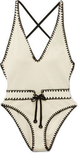 CALZEDONIA Woman's One Piece Swimsuit Bicolor Embroidery in Saudi Arabia