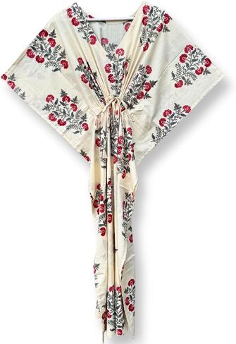 Women's Cotton Kaftan Beach Cover Up Plus Size Caftan Maxi Dress Loungewear & Sleepwear Kaftan in Kuwait