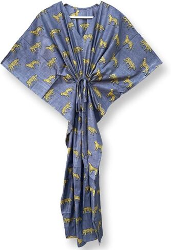 Women's Cotton Kaftan Beach Cover Up Plus Size Caftan Maxi Dress Loungewear & Sleepwear Kaftan in Kuwait