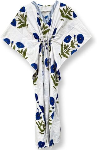 Women's Cotton Kaftan Beach Cover Up Plus Size Caftan Maxi Dress Loungewear & Sleepwear Kaftan in Kuwait