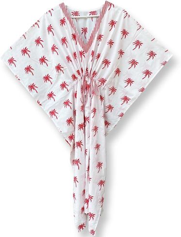 Women's Cotton Kaftan Beach Cover Up Plus Size Caftan Maxi Dress Loungewear & Sleepwear Kaftan in Kuwait