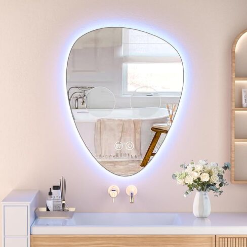 HOMEMORE Smart Bathroom Mirrors for Over Sink Bar Restroom Mirror Espejos para Baños Adjustable 3X and 5X Magnifying Glass Suitable for Bathroom Environments in Saudi Arabia