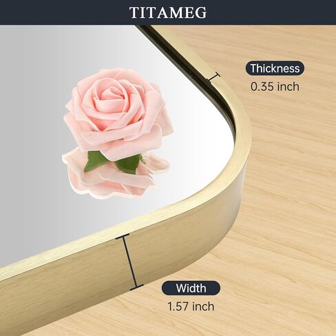Gold Bathroom Mirror for Over Sink, 24"x36" Aluminum Frame Rectangle Wall Mirror, Modern Decorative Vanity Mirror for Living Room, Bedroom in Kuwait