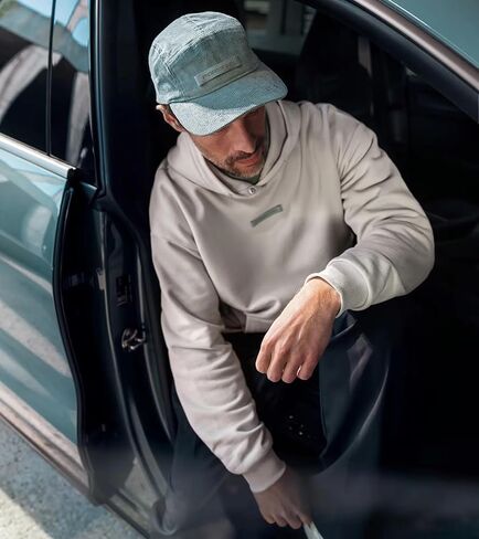 Porsche Cayenne Electric Urban Five-Panel Cap – Genuine Corduroy Lifestyle Hat, Adjustable Buckle Branding, Green “Shades of Green" Design in Kuwait