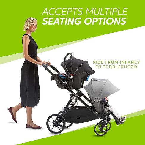 Baby Jogger City Select Lux | 20 طريقة للركوب ، واحدة لمضاعفة عربة | طية سريعة ، رمادي in Kuwait