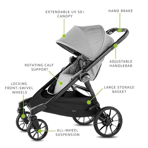 Baby Jogger City Select Lux | 20 طريقة للركوب ، واحدة لمضاعفة عربة | طية سريعة ، رمادي in Kuwait