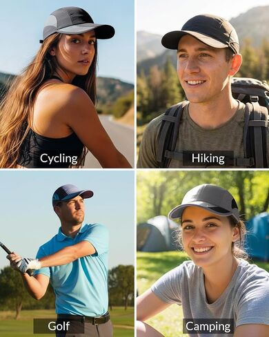 GADIEMKENSD Quick Dry Running Hat, UPF50+, Cooling Breathable Mesh, Water-Repellent, Plain & Packable, Anti-Glare in Kuwait