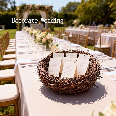 Artificial Bird Nest Ornament: 5.9In Natural Rattan Craft Nest for Easter - Ideal for Holiday Parties Weddings Garden Decor and Table Settings - Aesthetic Festival Atmosphere Creator in Saudi Arabia