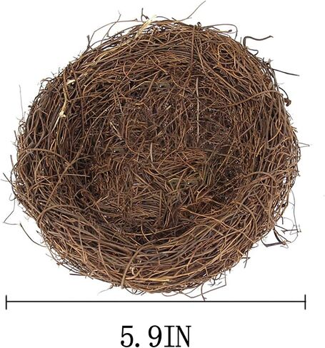 Artificial Bird Nest Ornament: 5.9In Natural Rattan Craft Nest for Easter - Ideal for Holiday Parties Weddings Garden Decor and Table Settings - Aesthetic Festival Atmosphere Creator in Saudi Arabia