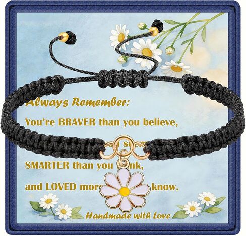 Cute Daisy Bracelet for Women, Daisy Lovers Gift, Exquisite Jewelry Gift for Birthday Christmas Graduation Mother's Day Mom Wife Best Friend Daughter Niece in Kuwait