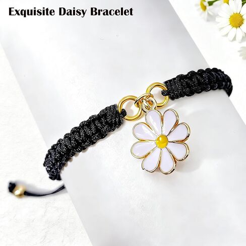 Cute Daisy Bracelet for Women, Daisy Lovers Gift, Exquisite Jewelry Gift for Birthday Christmas Graduation Mother's Day Mom Wife Best Friend Daughter Niece in Kuwait
