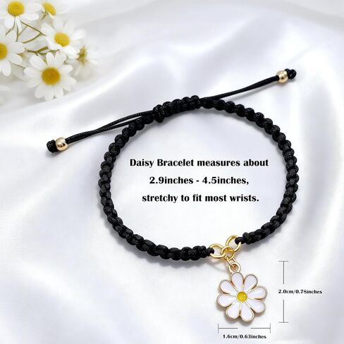 Cute Daisy Bracelet for Women, Daisy Lovers Gift, Exquisite Jewelry Gift for Birthday Christmas Graduation Mother's Day Mom Wife Best Friend Daughter Niece in Kuwait