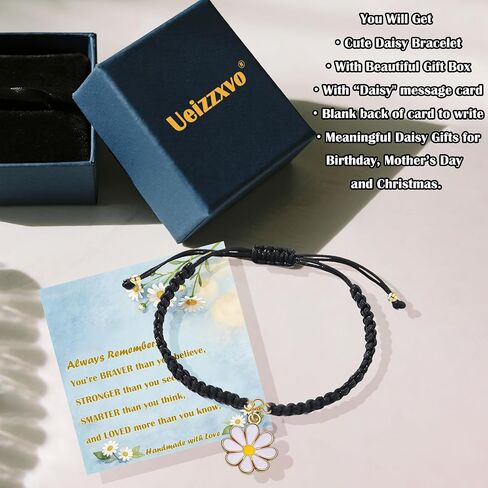 Cute Daisy Bracelet for Women, Daisy Lovers Gift, Exquisite Jewelry Gift for Birthday Christmas Graduation Mother's Day Mom Wife Best Friend Daughter Niece in Kuwait