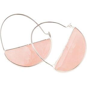 Scout Curated Wears - Stone Prism Hoop Earring - Rose Quartz/Silver in Saudi Arabia
